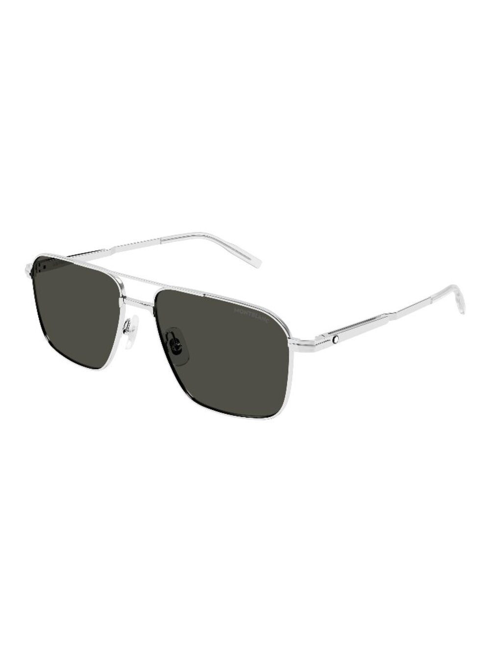 New Montblanc Men's Sunglasses Silver Square Grey Lens Metal Frame MB0278S 001